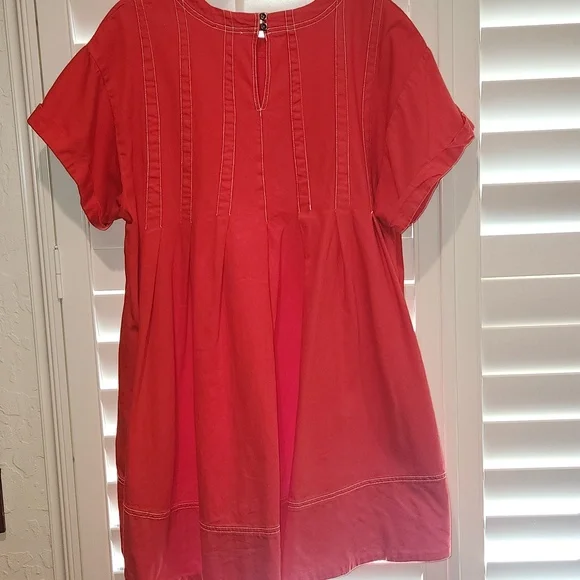Anthropology-Pilcro Red Short-Sleeve mini-dress. Size LG - Picture 4 of 4